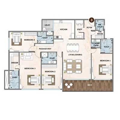 Rustomjee La Vie Majiwada Thane 4 BHK Floor Plan